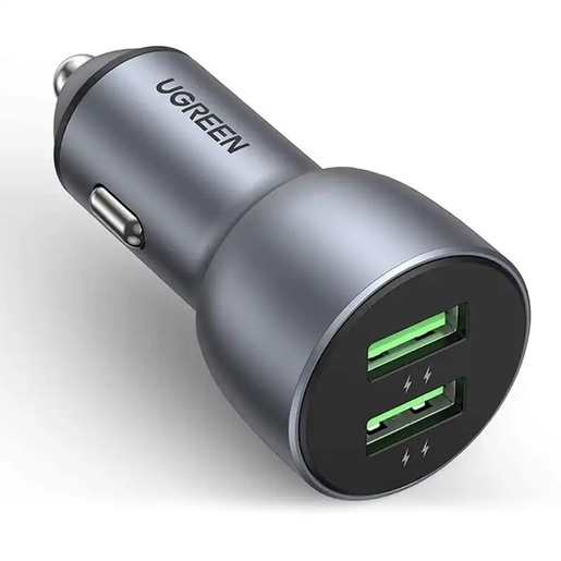 Ugreen CD213, 2xUSB-A, Grey Auto Punjač