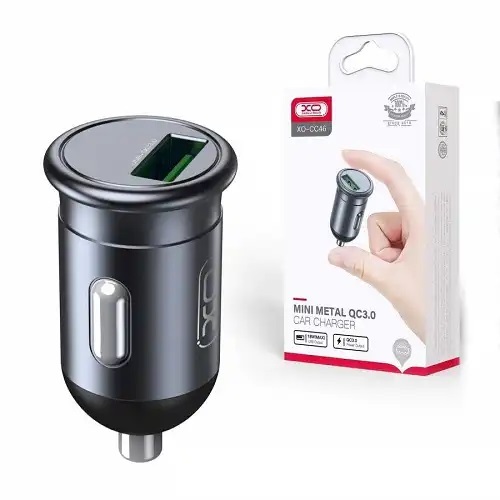 XO CC46, 18W, USB-A, Grey Auto Punjač