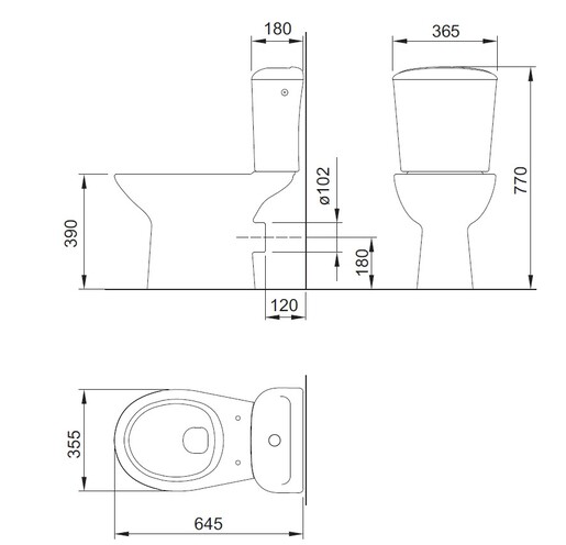 Roca Canto monoblok baltik sa WC daskom
