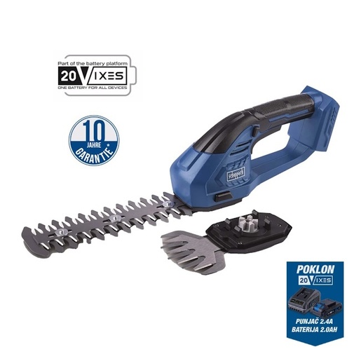 Scheppach aku makaze za travu/živu ogradu I C-HTGS200-X + set punjač 2.4A i baterija 2.0Ah 5912205900