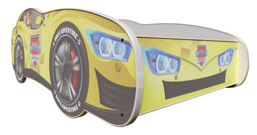 Dečiji krevet 160x80cm (Trkacki auto) DOG ADVENTURE YELLOW 74034