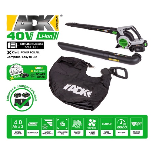 ADK duvač lišća + akumulatorski usisivač 40V SF8A512