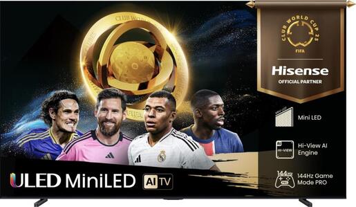 Hisense MiniLED 85" 85U7Q, 4K Ultra HD, VIDAA OS Smart TV, QLED Colour, Hi-View AI Engine, 144Hz Game Mode PRO, Ugrađeni sabvufer