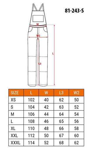 NEO TOOLS - Radne pantalone sa tregerima (81-243) L