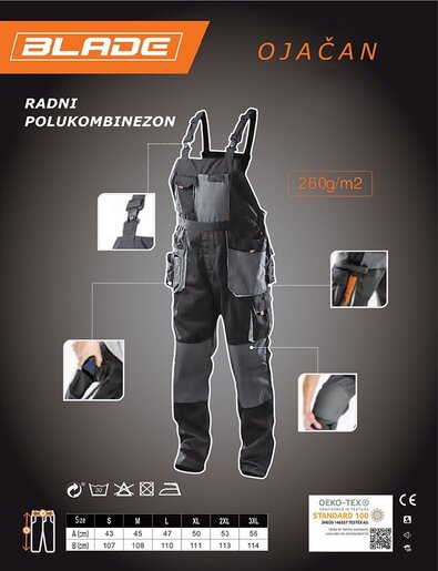 Radni polukombinezon - BLADE BWBP-01 XXL