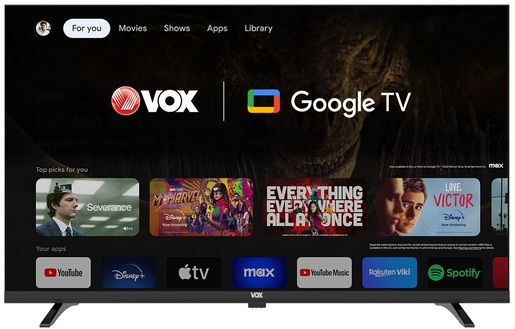 VOX LED TV 32GTH090, HD Ready, Frameless GOOGLE  TV, DVB-T2/C/S2, HEVC H.265, Dolby Audio, Googlecast, Hey Google, Google Play store