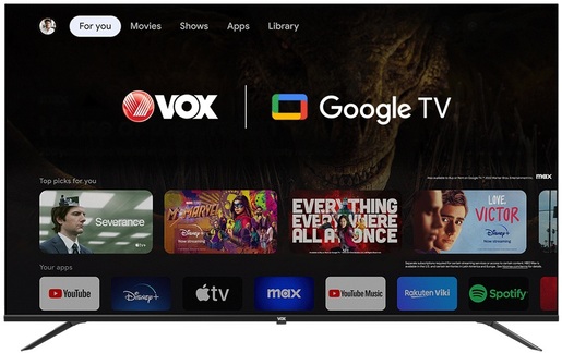 VOX UHD 65GTU090, 4K Ultra HD, Frameless GOOGLE  TV, DVB-T2/C/S2, Chromecast, Dolby Audio