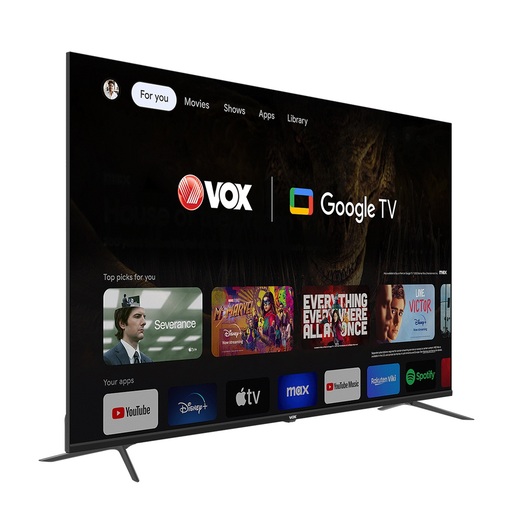 VOX UHD 65GTU090, 4K Ultra HD, Frameless GOOGLE  TV, DVB-T2/C/S2, Chromecast, Dolby Audio