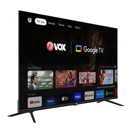 VOX UHD TV 50GTU090, 4K Ultra HD, Frameless GOOGLE  TV, Chromecast, Dolby Audio
