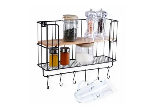 Vilde 229080 - Kuhinjska polica sa kukama za kačenje