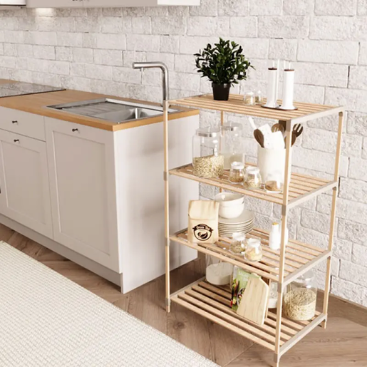 Fixwood Drvena polica multifunkcionalna-4 nivoa FIX-2006-4