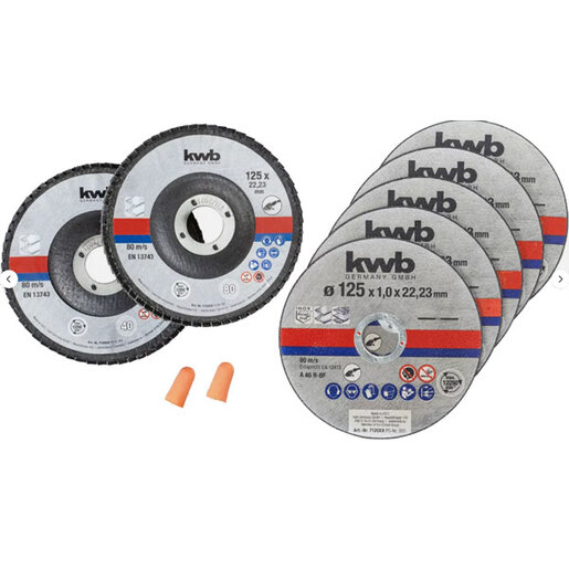 Einhell 7-delni set brusno-reznih ploča 125mm sa čepićima za uši