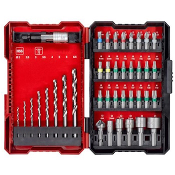 Einhell 39-todelni set burgija adaptera i bitova, Hex burgije za metal, L-Box