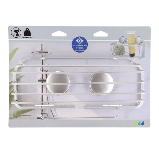 Tendance pravougona zicana polica na vakuum 28x13,5x17,5 cm aluminijum, hrom