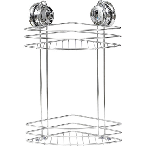 Tendance dvostruka ugaonazidna polica vakuum 21,5x21,5x37,5cm hrom