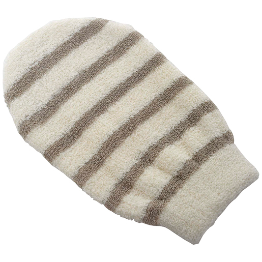 Tendance rukavica za kupanje prugasta 13x0,4x23cm pamuk/bambus sivo smedja