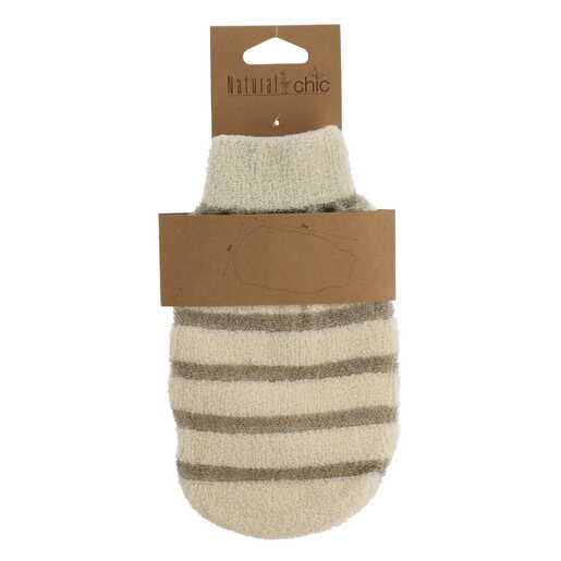 Tendance rukavica za kupanje prugasta 13x0,4x23cm pamuk/bambus sivo smedja