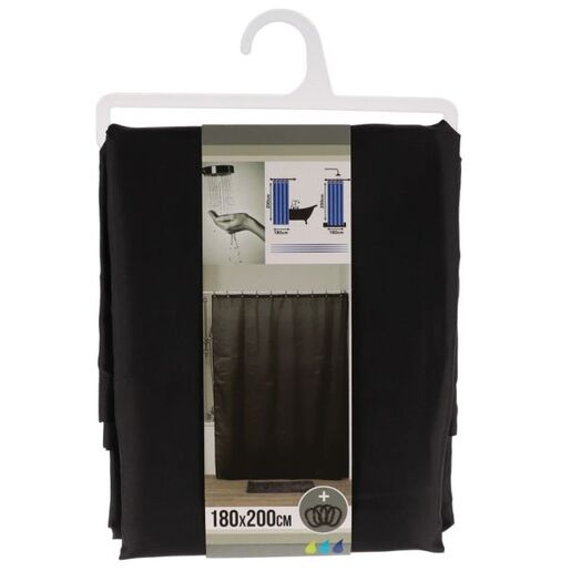 Tendance zavesa za kadu 180x200cm poliester crna