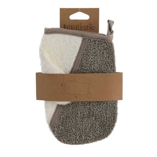 Tendance rukavica za kupanje 15x1,5x22,5cm tkanina/bambus sivo smedja