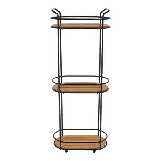 Tendance zicana trostruka polica 62,5x24,5x13,5cm bambus mat crna