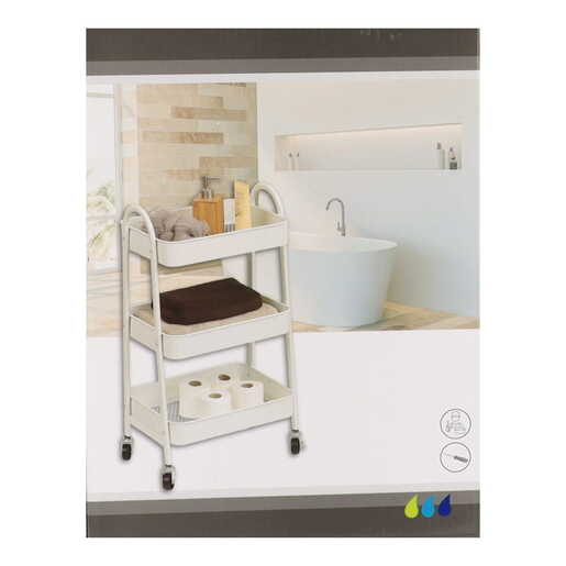 Tendance trostruka polica na tockice 79x31x43,5cm metal bela