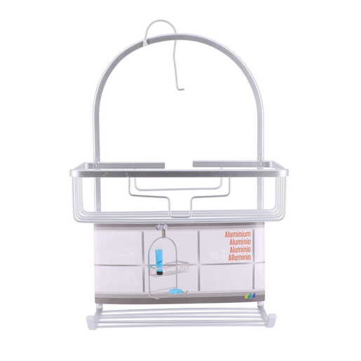 Tendance dvostruka viseca polica mala sa kukicom 28x12,5x49,5 cm aluminijum hrom