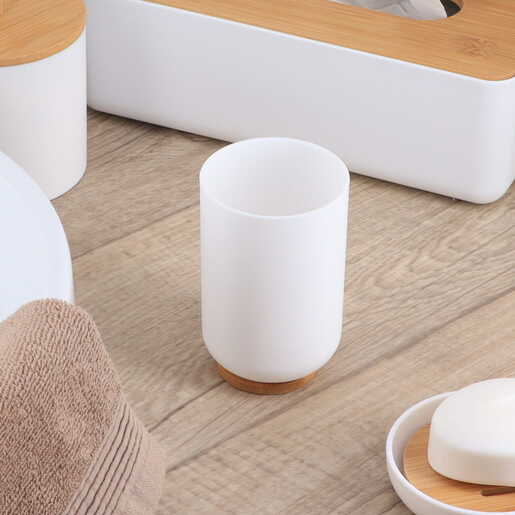 Tendance casa za cetkice bath 11x7,2cm poliresin/bambus bela