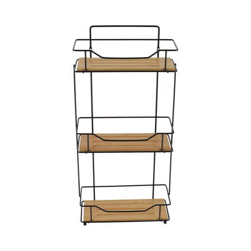 Tendance trostruka polica 57x26,5x11,5cm  bambus mat crna