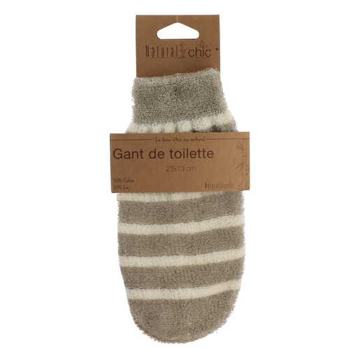 Tendance rukavica za kupanje prugasta 13x0,4x23cm pamuk/bambus bez