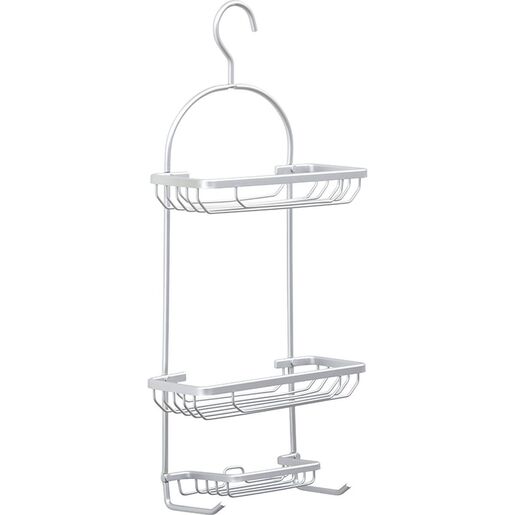 Tendance dvostruka viseca polica velika sa kukicom 28x12,5x65 cm aluminijum hrom