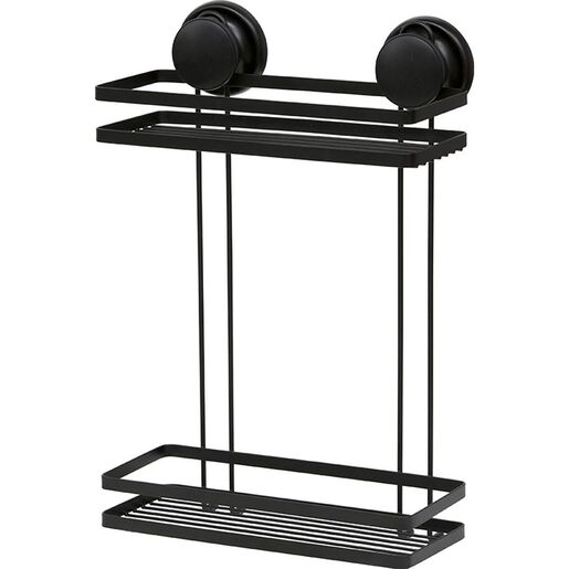 Tendance dvostruka zidna polica  2 vakuuma 12x25x39cm hrom crna