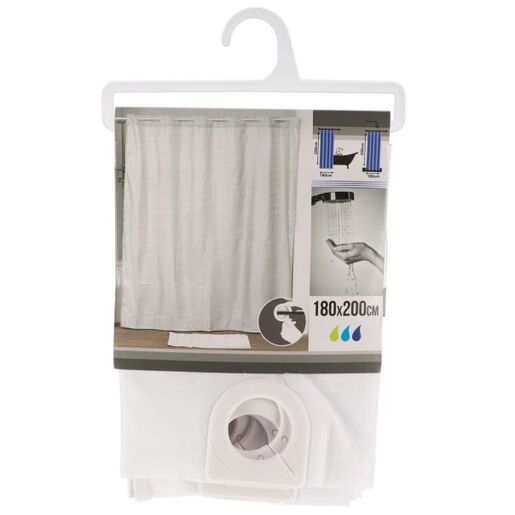 Tendance zavesa za kadu 180x200cm poliester bela