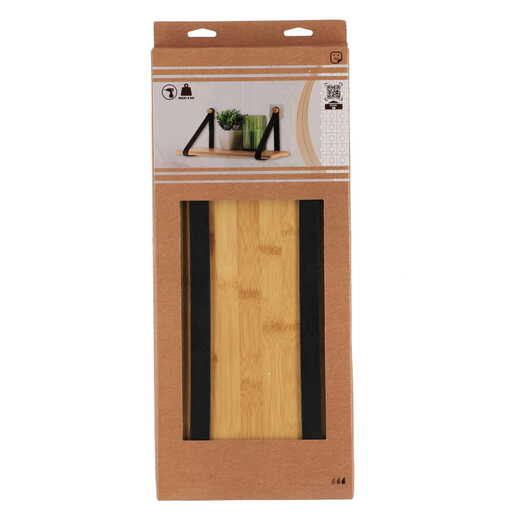 Tendance  polica samolepljivi 20x39.5x20 cm bambus/crna