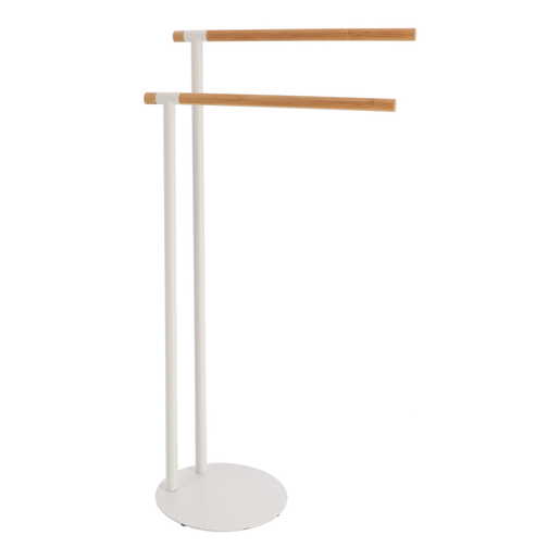 Tendance drzac peskira sa dve precke 39,5x22x77,5cm metal bambus/bela