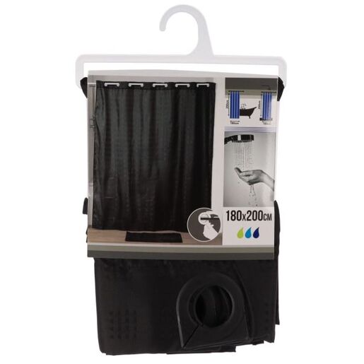 Tendance zavesa za kadu 180x200cm poliester crna