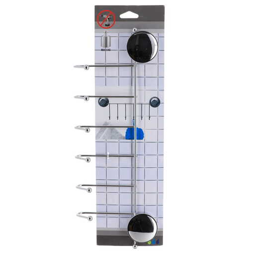 Tendance drzac sa 6 kuka vakuum 3,5x39,5x15,5cm hrom