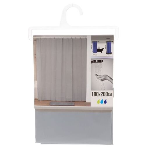 Tendance zavesa za kadu 180x200cm peva siva