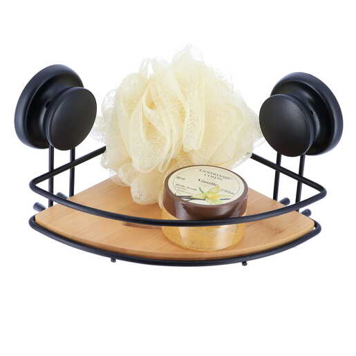 Tendance vakum ugaona polica 20x20x12,5cm bambus/metal