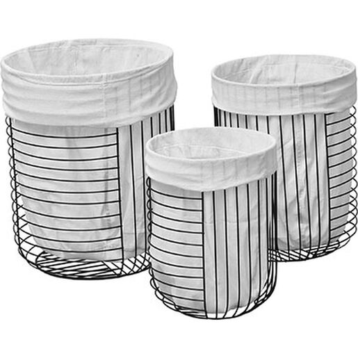 Tendance set metalnih korpi za ves 3/1, crno-bele