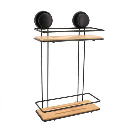 Tendance dvostruka vakum polica 25x12x38cm bambus/metal