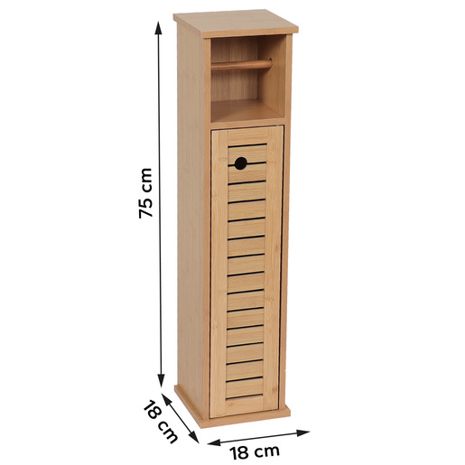 Tendance držač toalet papira sa ostavom trinidad 18x18x75 cm mdf bamboo