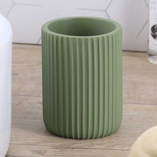 Tendance čaša za četkice pruge 9,5x7cm poliresin zelena