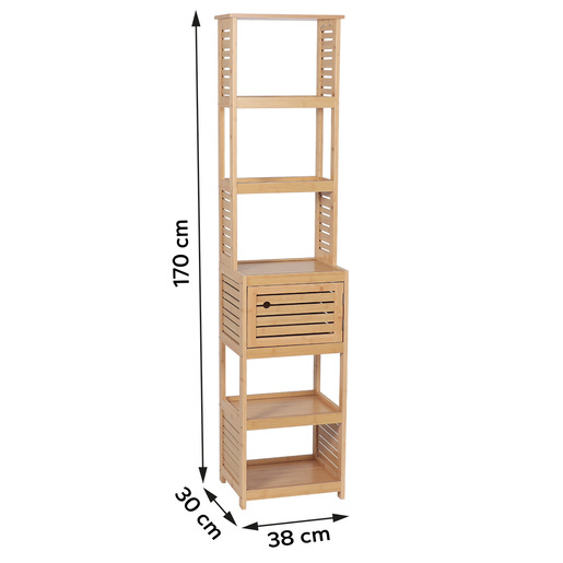 Tendance kupatilski ormarić 1 vrata i 5 polica trinidad 38,5x30x170cm mdf bamboo