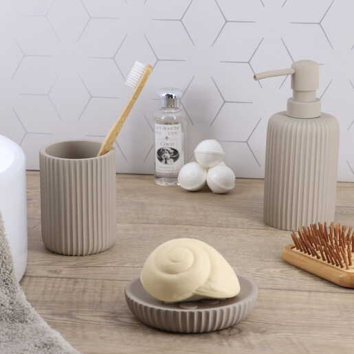 Tendance čaša za četkice 7x9,5 cm poliresin sivo smedja