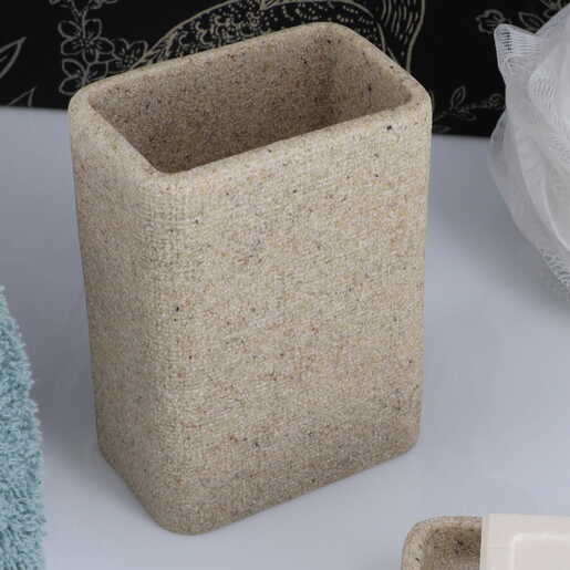 Tendance čaša za četkice sand effect 12x9x6 cm poliresin bež
