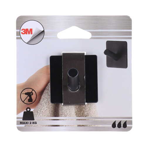 Tendance zidna četvrtasta kukica 3m 4,5 x 3 x 4,5 metal crna