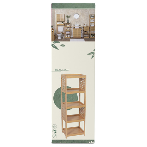 Tendance kupatilski ormarić sa 5 polica trinidad 37x30x109cm mdf bamboo