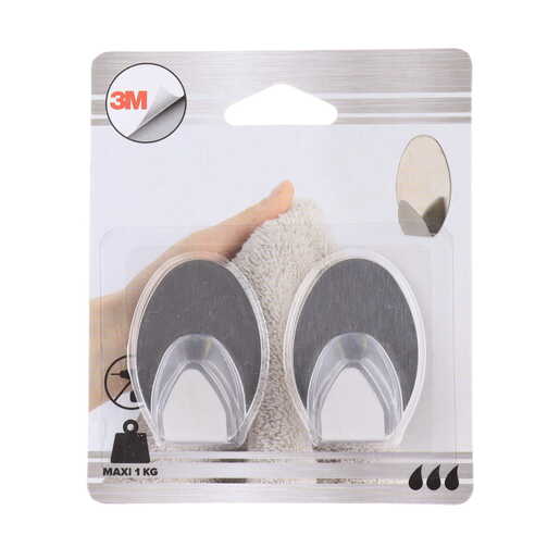 Tendance set 2 ovalne kukice 3m 3,5 x 2 x 5,2 metal hrom