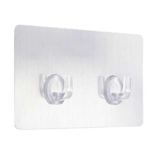 Tendance kukica dvostruka samolepljiva 8 x 2 x 14,5 ps/pvc srebrna