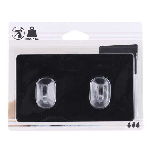 Tendance kukica dvostruka samolepljiva 8 x 2 x 14,5 ps/pvc crna